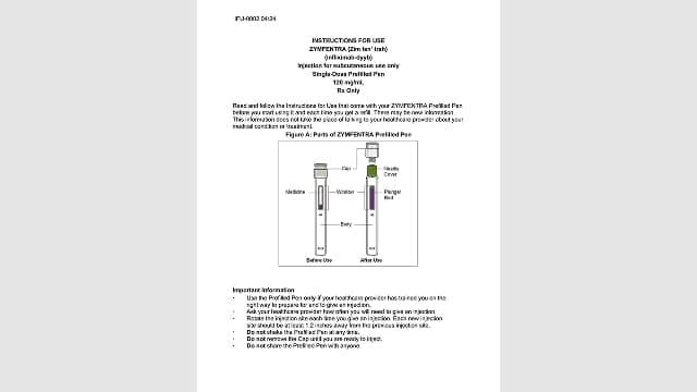 ZYMFENTRA Instructions for Use (IFU)