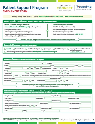 Celltrion CONNECT Enrollment Form